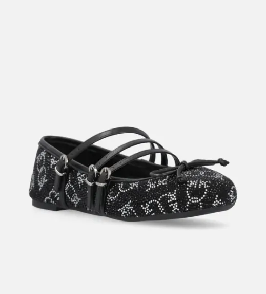 Monogram Ballerinas with Rhinestones and Bow on the Toe 
